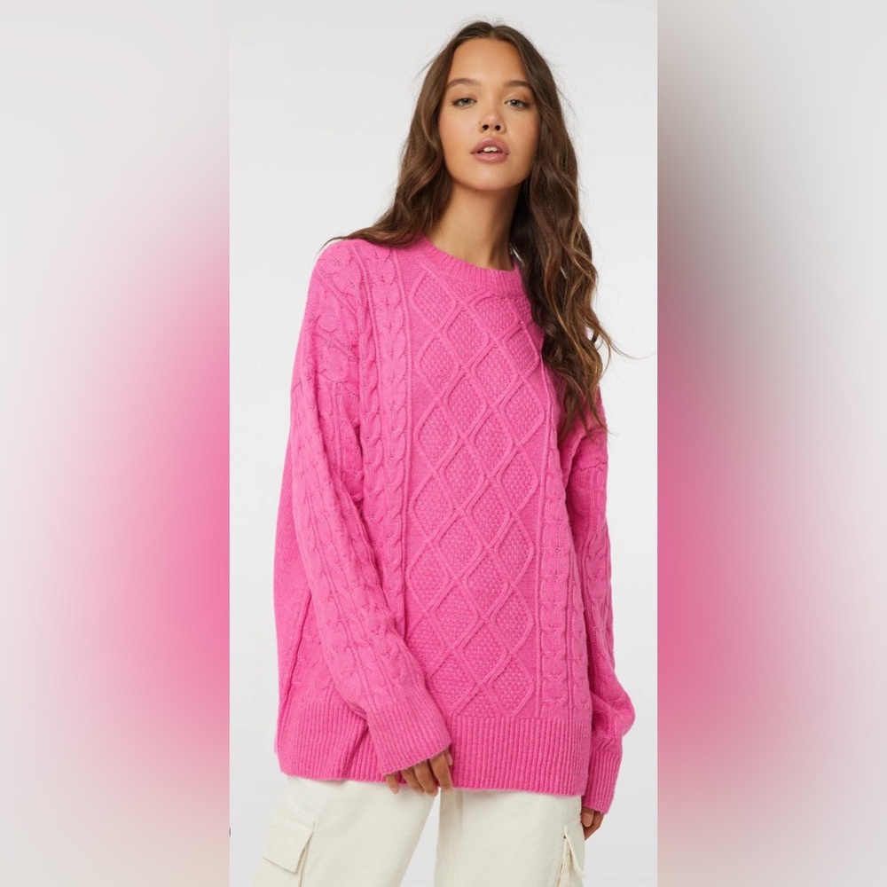 H&M Pink Cable Knit Sweater